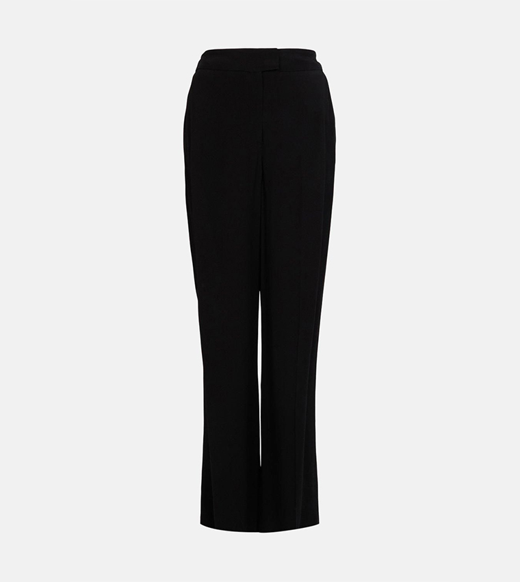 Tall Viscose Satin Back Crepe Wide Leg Trousers