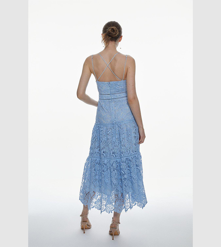 karen millen chemical lace dress Buy Karen Millen Chemical Lace V Neck Woven Mini Dress In Blue