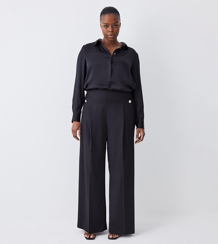 Toggle Detail Oversized Parachute Pants