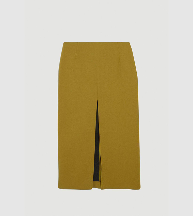 Khaki pencil skirt yellow hotsell