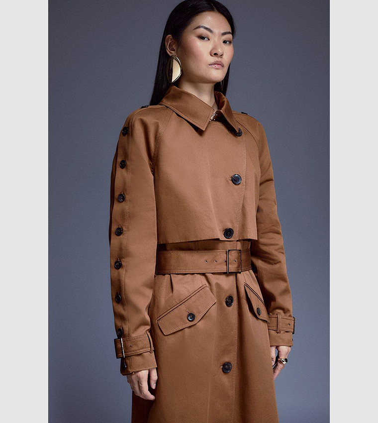 Hooded Oversized Belted Trench Coat