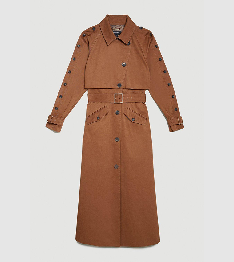 Hooded Oversized Belted Trench Coat