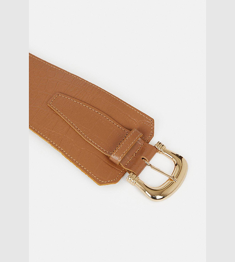 Leather Chunky Stretch Waist Belt