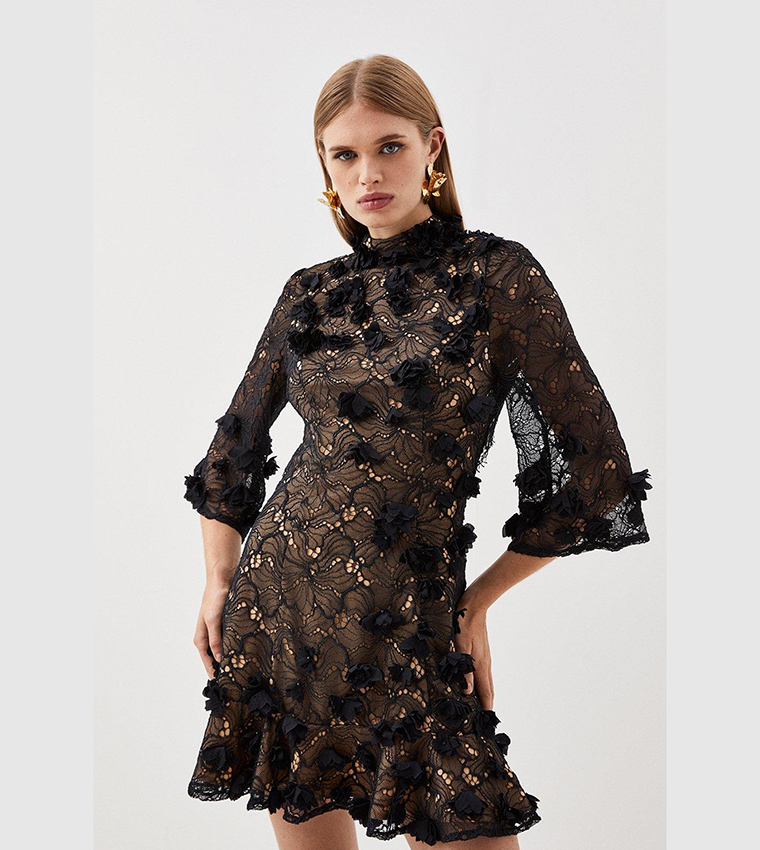 Floral lace mini dress hotsell karen millen