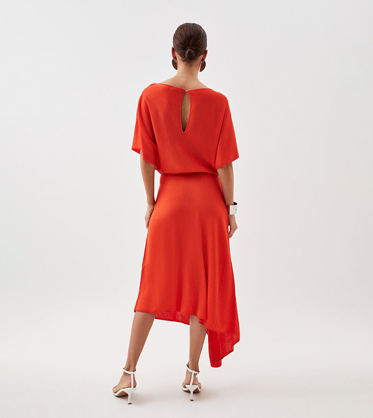 Orange high 2025 low dress