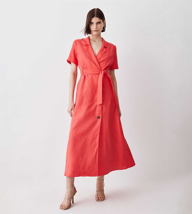 Shirt Dress Karen Millen Red Linen Dress Buy Karen Millen Linen