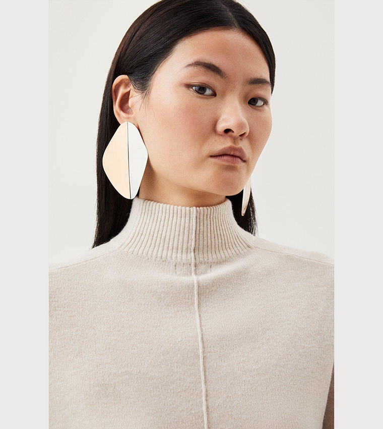 Sheer Knit Slinky Funnel Neck Top | Karen Millen