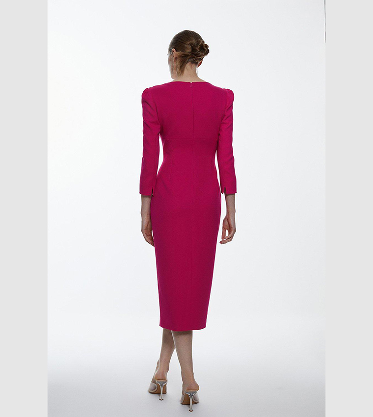 Buy Karen Millen Structured Crepe Sweetheart Neck Split Front