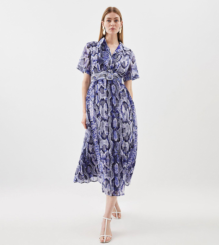 Karen millen pleated cheap midi shirt dress