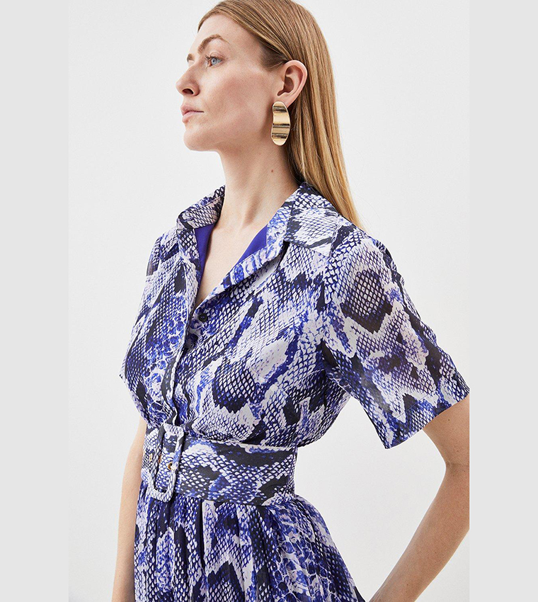 Karen millen snake hot sale print wrap dress