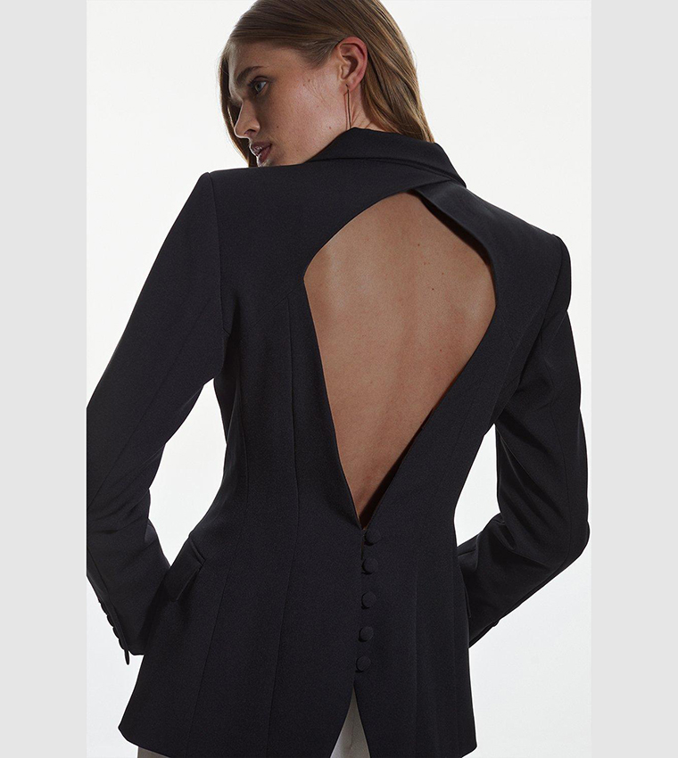 Buy Karen Millen Tailored Open Back Blazer In Black | 6thStreet Qatar