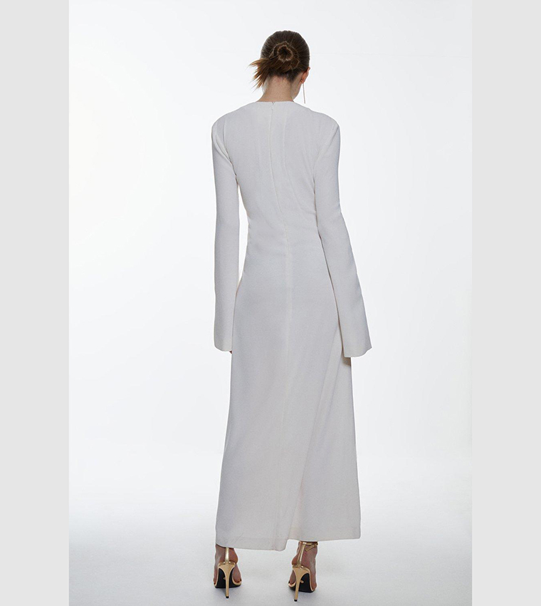 Buy Karen Millen Long Sleeve Column Maxi Dress In Ivory 6thStreet Kuwait