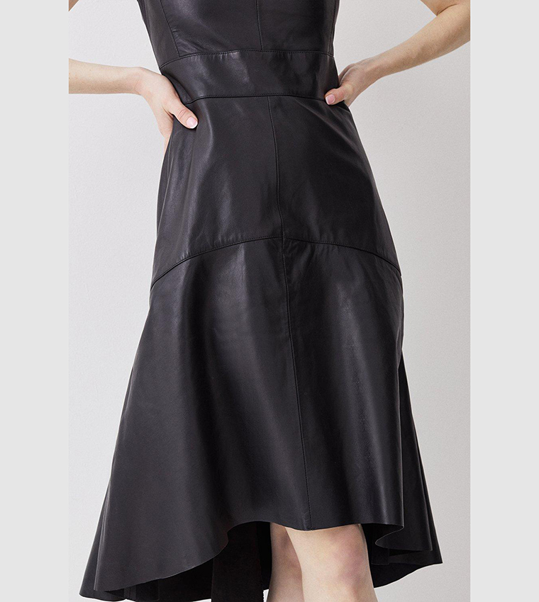 Karen millen leather on sale dress