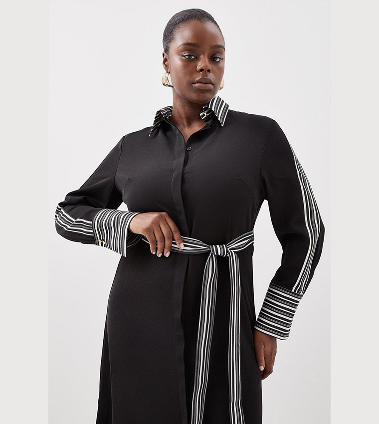 karen millen striped shirt dress Stripe Woven Shirt Dress