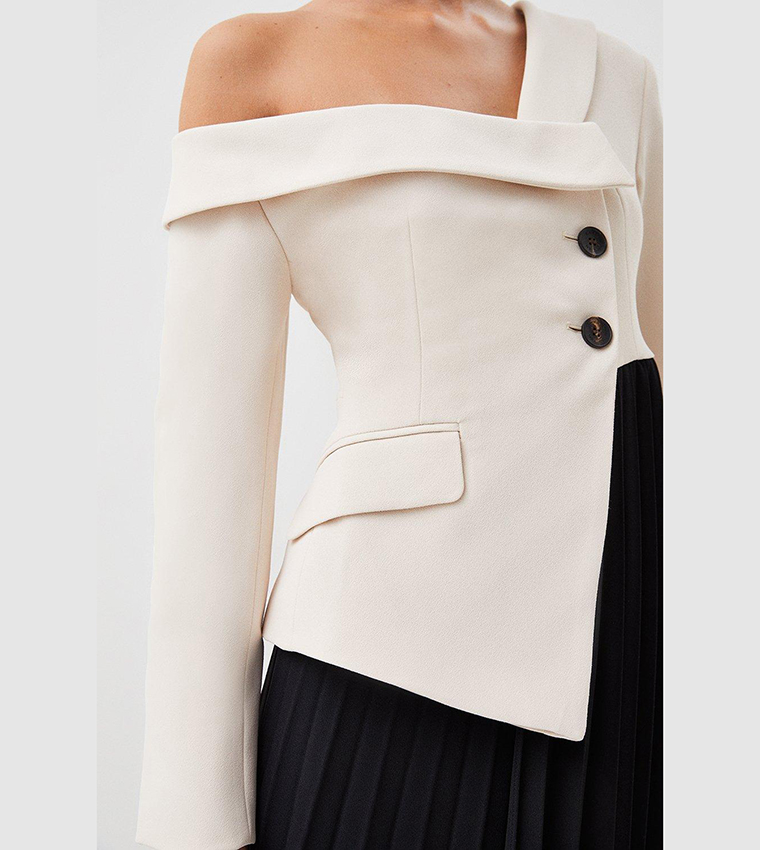 Buy Karen Millen Petite Tailored Crepe Asymmetric Pleated Midi Dress In Multiple Colors | 6thstreet UAE Buy Karen Millen Petite Tailored Crepe Asymmetric Pleated Midi Dress In Multiple Colors | 6thstreet UAE