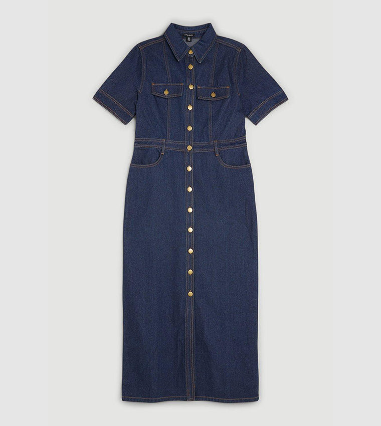 Denim Maxi Shirt Dress