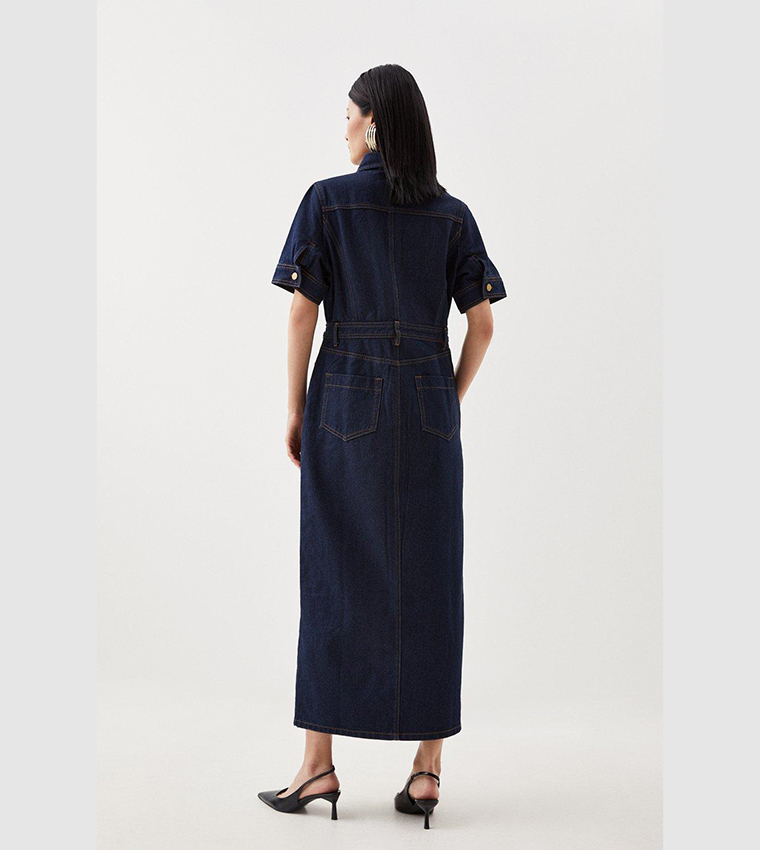Denim Maxi Shirt Dress