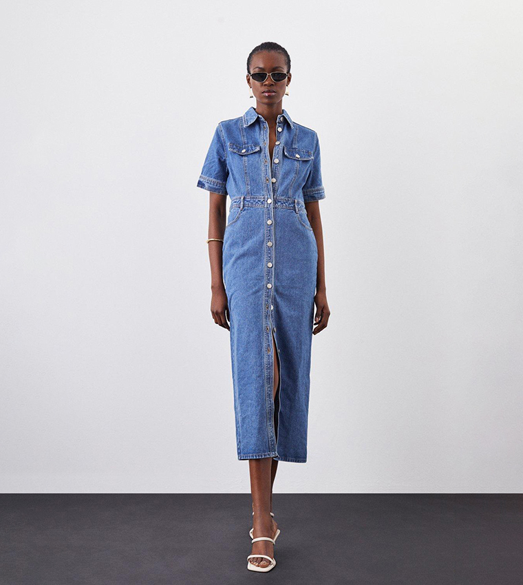 Denim Wash Shirt Dress