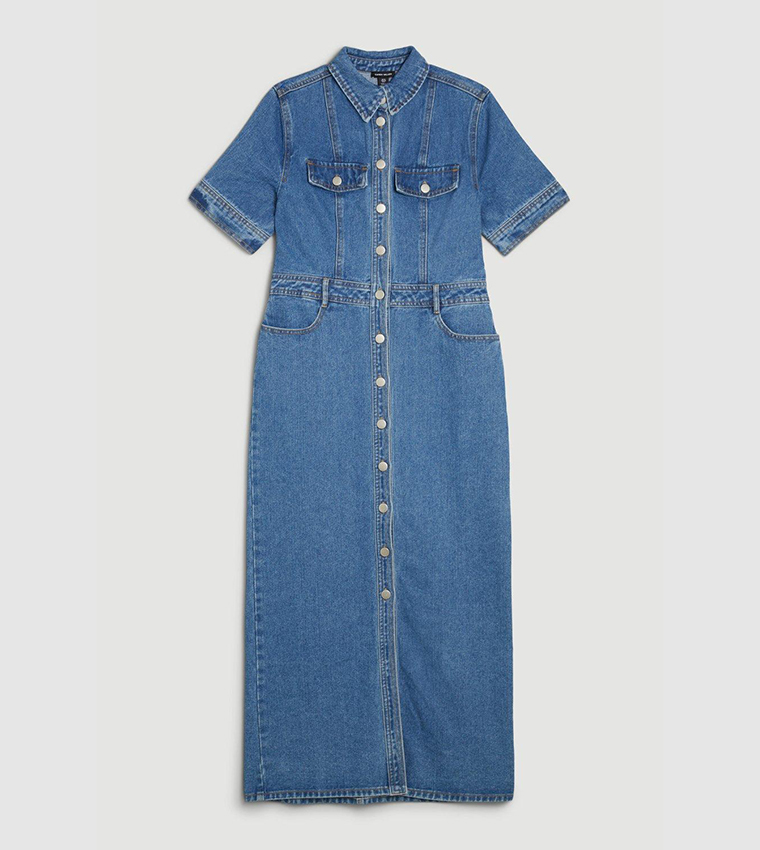 Warehouse western denim midi best sale shirt dress