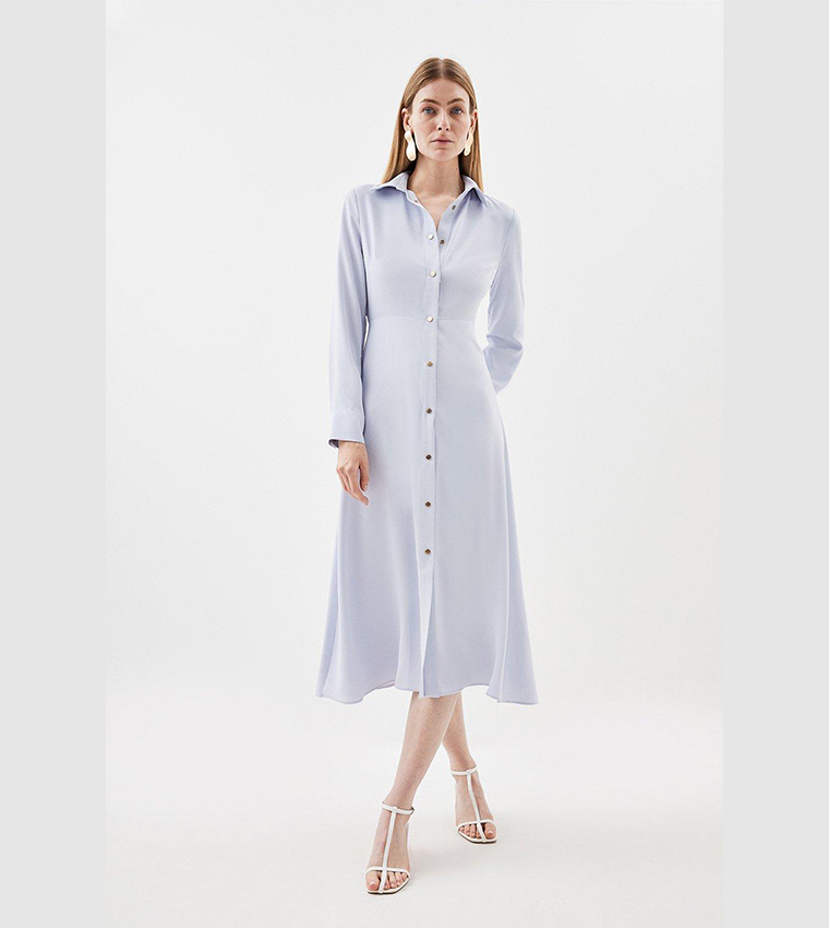 Buy Karen Millen Soft Tailored Cut Out Back Detail Midi Shirt