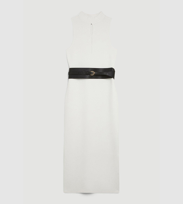 Karen Millen CUT-OUT KNITTED MIDI DRESS