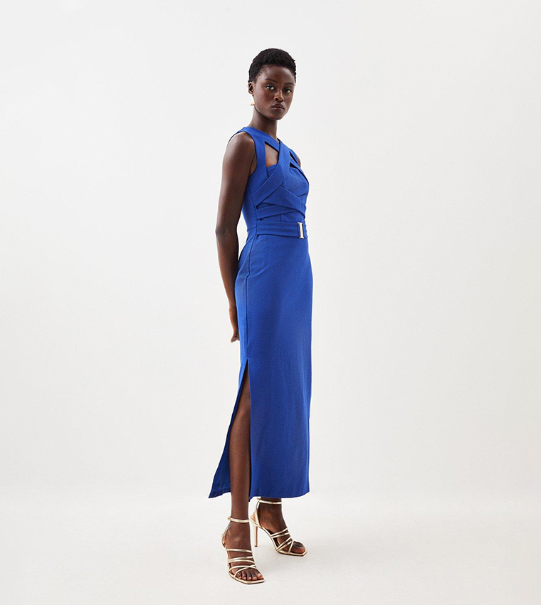 Buy Karen Millen Ponte Cut Out Jersey Midi Dress In COBALT 6thStreet Bahrain