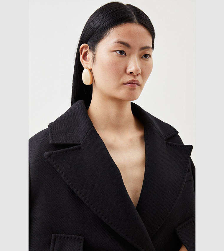 Buy Karen Millen Italian Wool Cape Over Coat In Black | 6thStreet Kuwait