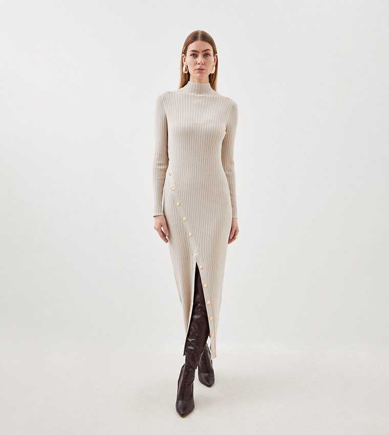 Buy Karen Millen Outlet Viscose Blend Popper Detail Split