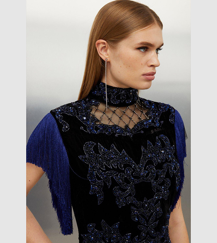 Karen Millen Embroidered Lace Mini Dress Guipure Lace Embroidered