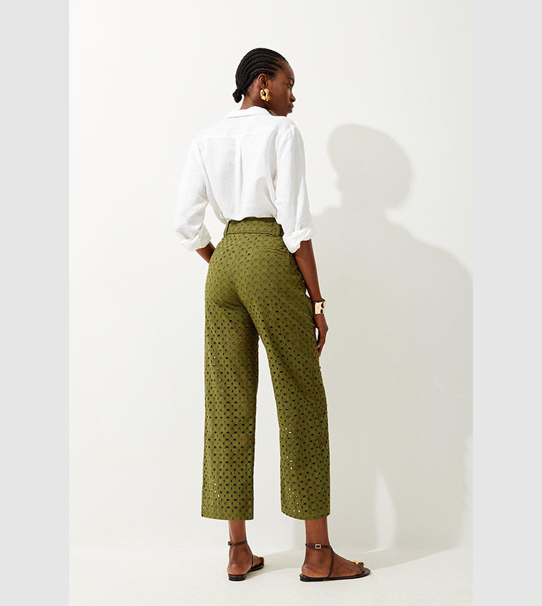 Belted Woven Trousers
