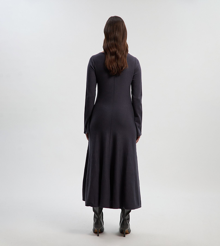 Buy Karen Millen Lydia Millen Compact Knit Wool Look Full Skirt Midi Dress In Grey | 6thStreet Kuwait Buy Karen Millen Lydia Millen Compact Knit Wool Look Full Skirt Midi Dress In Grey | 6thStreet Kuwait