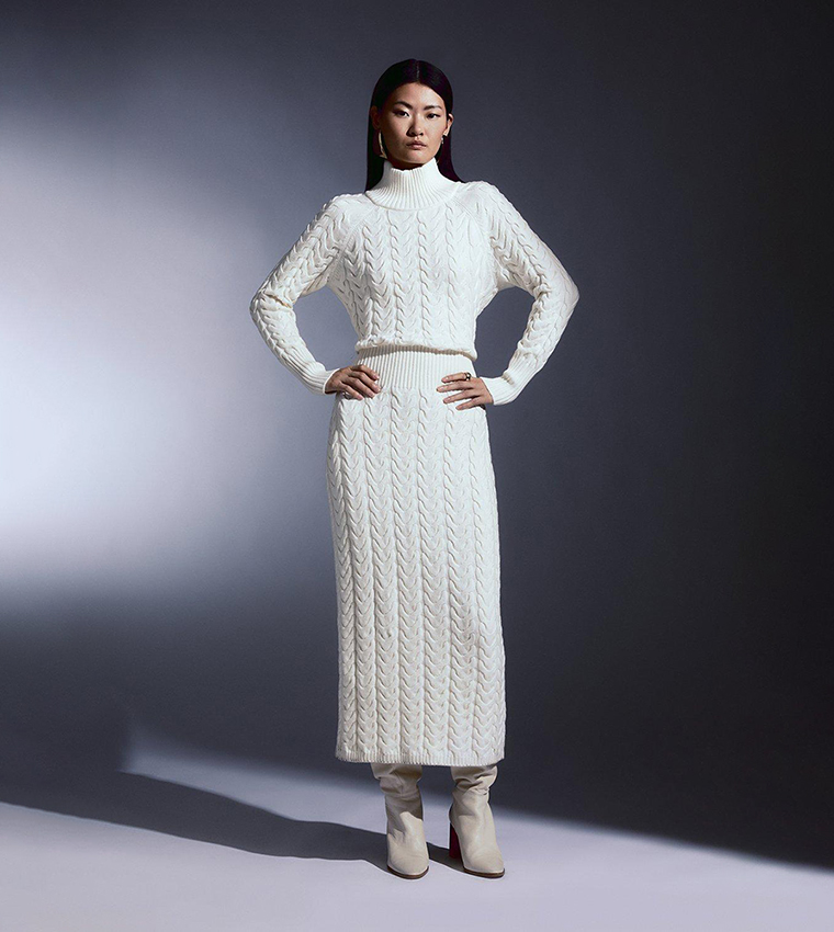 midi bodycon knit dress Embellished Knitted Bodycon Dress main image 0
