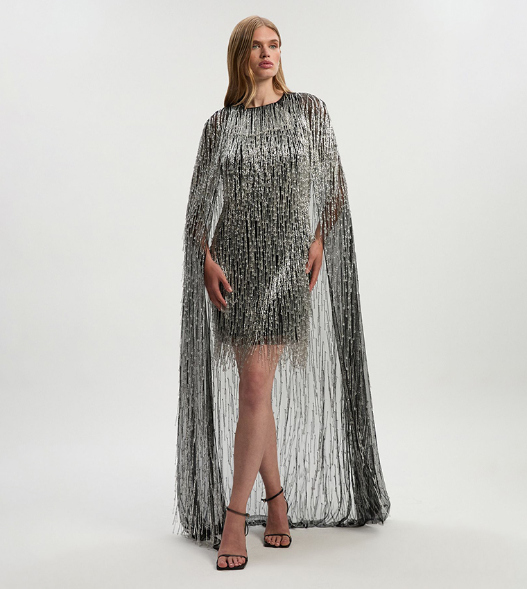 فستان ميني منسوج 