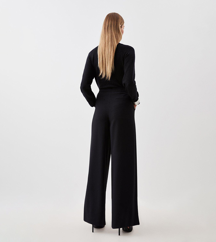 Essential Tailored Cropped Wide Leg Pants | Karen Millen