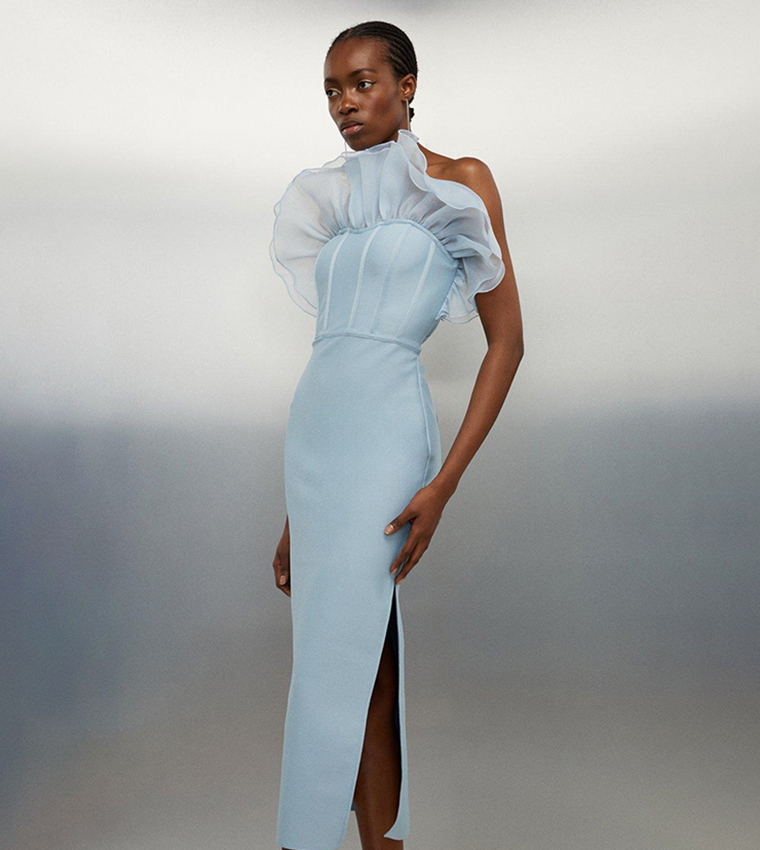 Buy Karen Millen Outlet Bandage Organza Frill Knit Midaxi