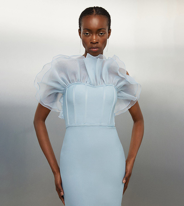 Buy Karen Millen Outlet Bandage Organza Frill Knit Midaxi