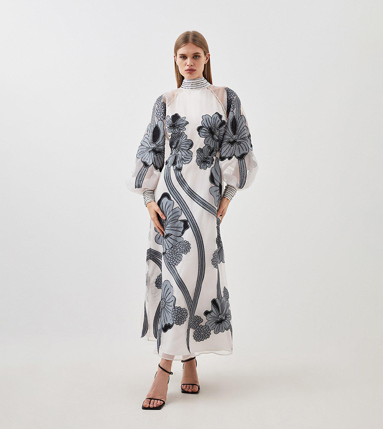 Buy Karen Millen Petite Applique Organdie Floral Graphic