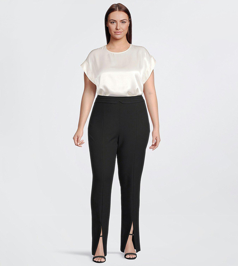 Plus Size Compact Stretch Tailored Flared Pants | Karen Millen