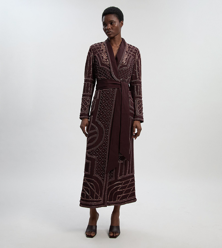 Crystal Embellished Midi Blazer Dress
