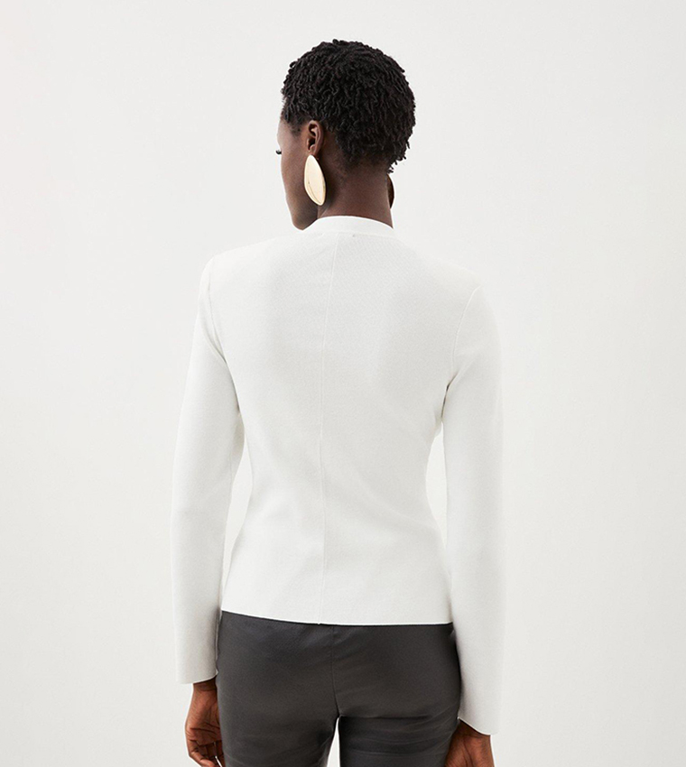 Premium Viscose Blend Body Contouring Knit Tube Top | Karen Millen