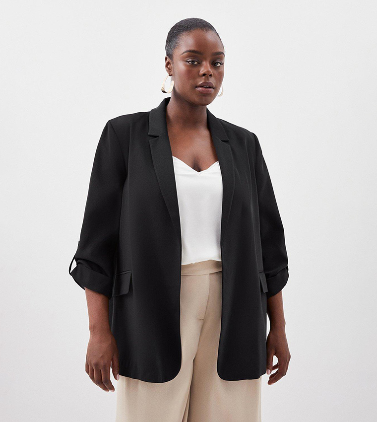 Buy Karen Millen Soft Tailored Relaxed Fit Blazer In Black | 6thStreet Oman