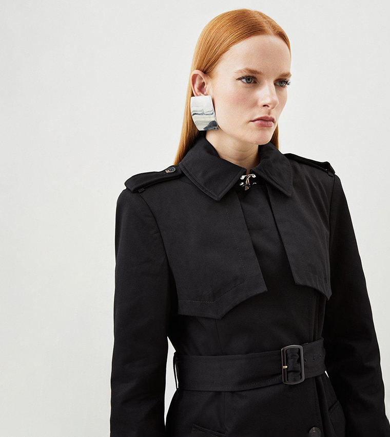Buy Karen Millen Lydia Millen Belted Tailored Trench Coat In Black