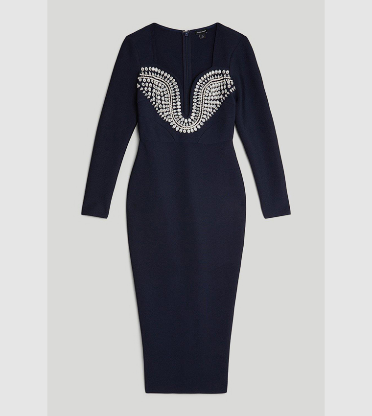 Buy Karen Millen Figure Form Bandage Embellished Knit Midi Dress