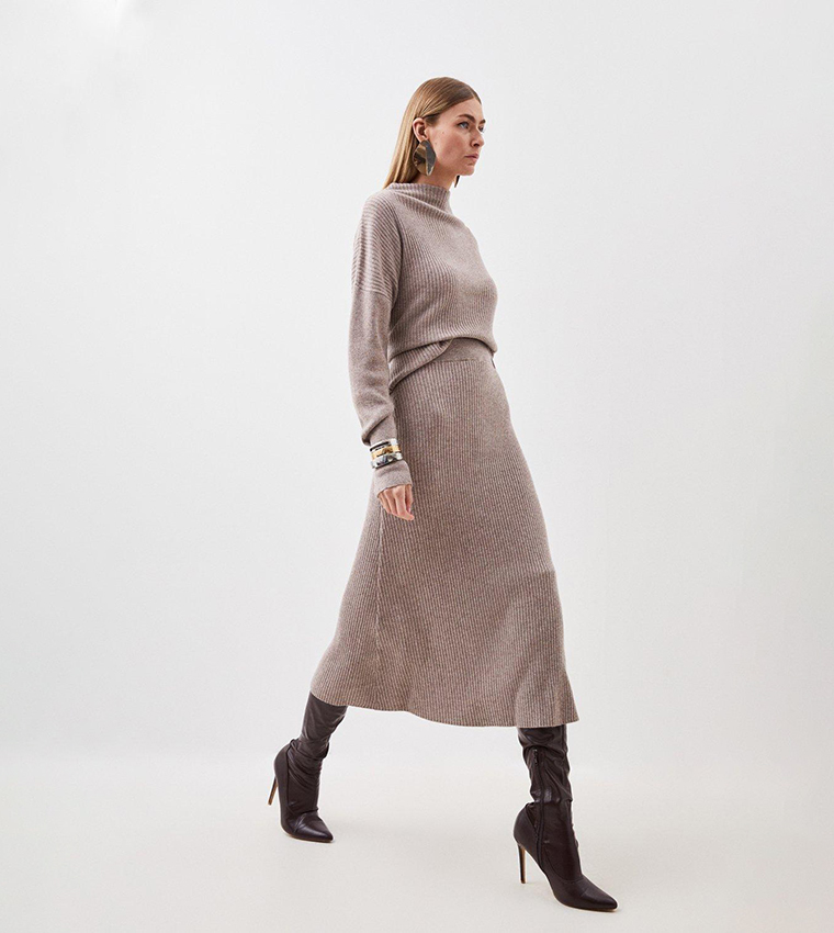 Cashmere Blend Knit Skirt Co Ord Set