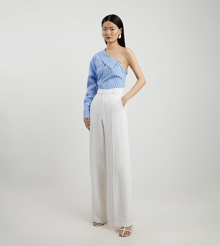Premium Woven Viscose Crepe Wide Leg Trousers
