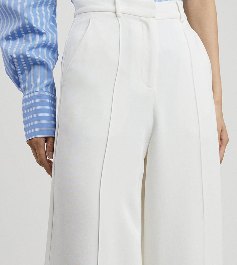 Premium Woven Viscose Crepe Wide Leg Trousers