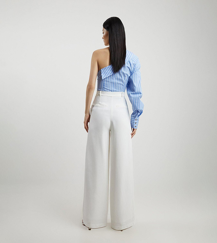 Premium Woven Viscose Crepe Wide Leg Trousers