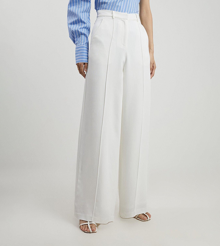 Premium Woven Viscose Crepe Wide Leg Trousers