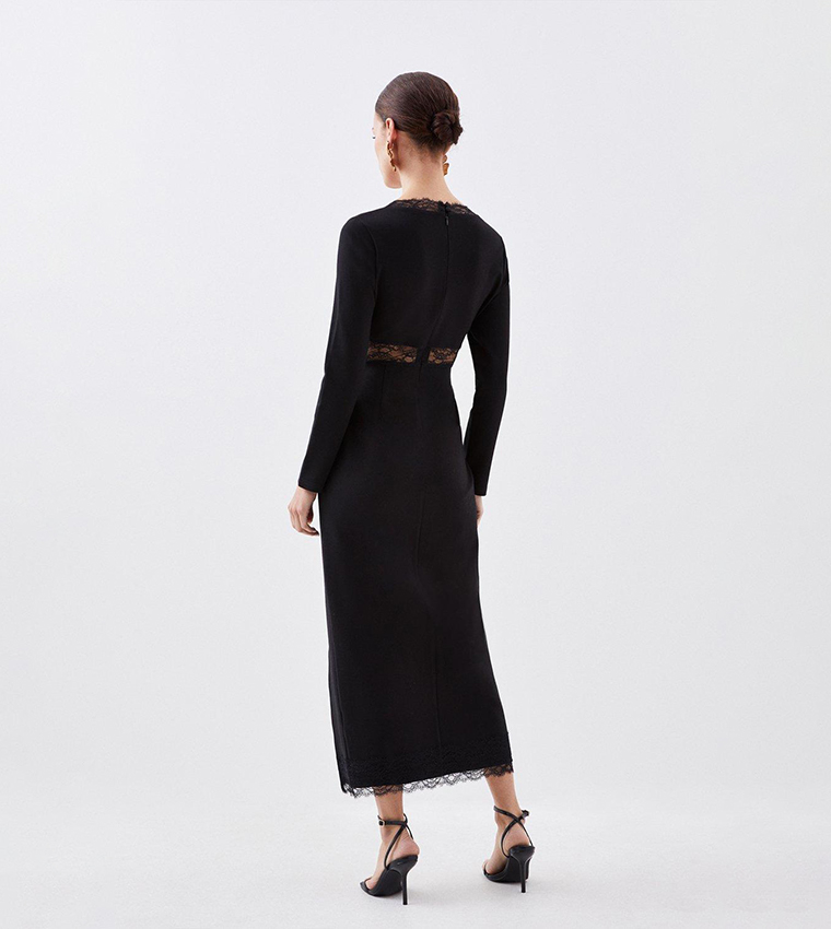 Jersey split 2024 midi dress