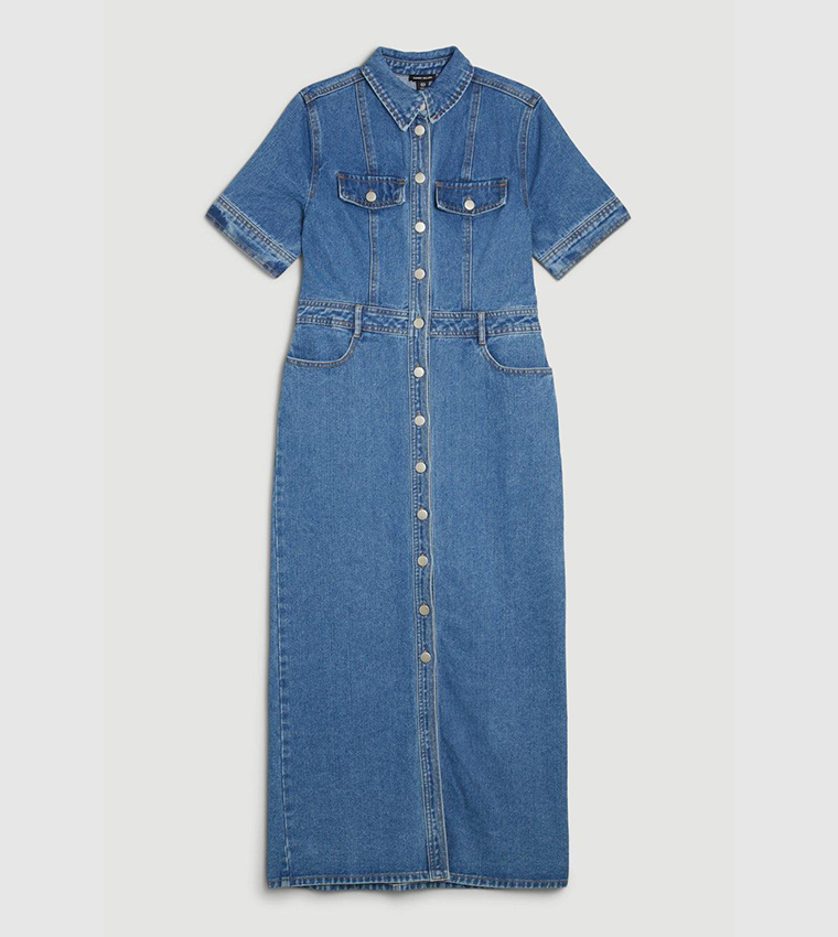 Denim Maxi Shirt Dress